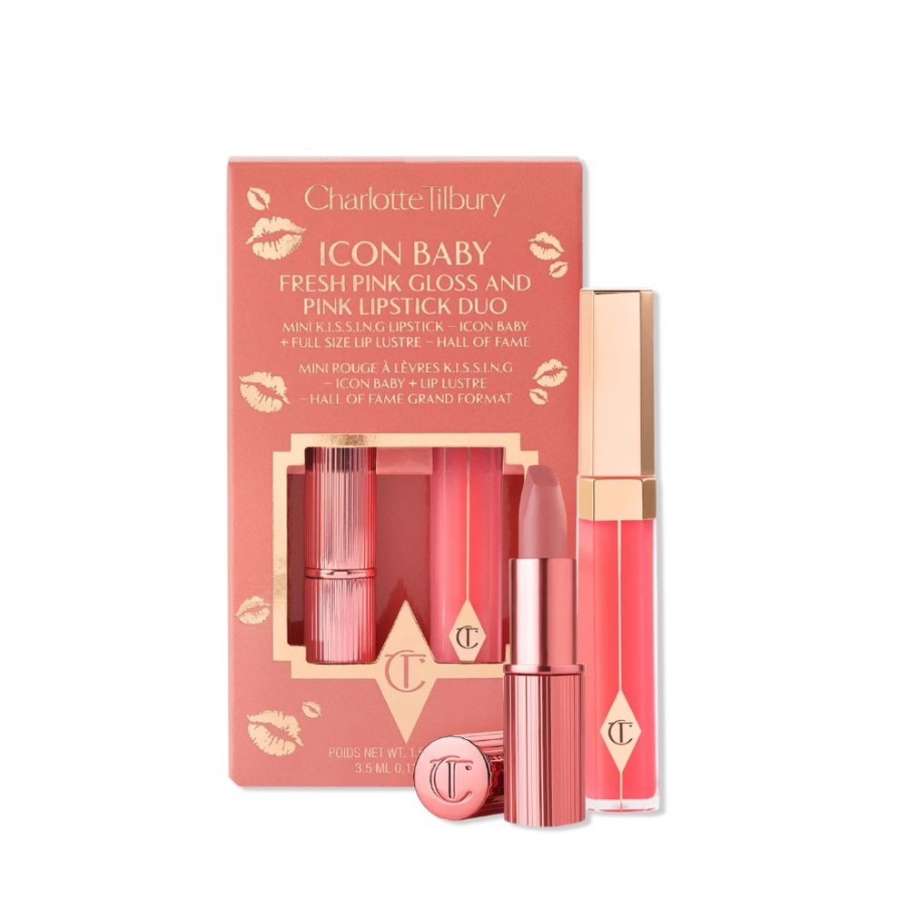 Charlotte Tilbury Icon Baby Pink Lipstick & Gloss Duo